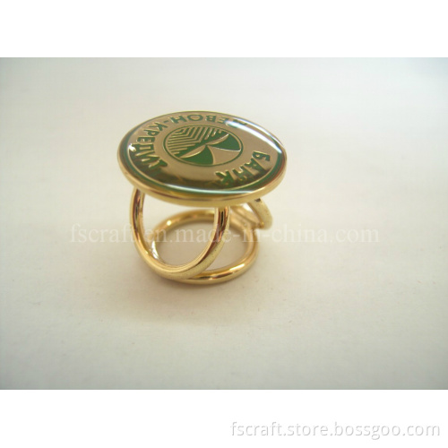 Gold Plating Metal Scarf Ring with Custom Logo